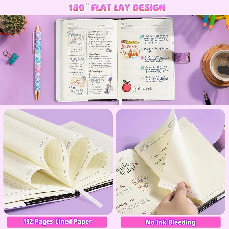 Beadsky Diary with Lock for Girls Ages 8-12, A5 Journal with Lock 192 Pages Kids Locking Diary with Pen, Locked Notebook Birthday Gifts Cute Stuff for Teen Tween Girls 8 9 10 11 12 14 Year Old - Image 5